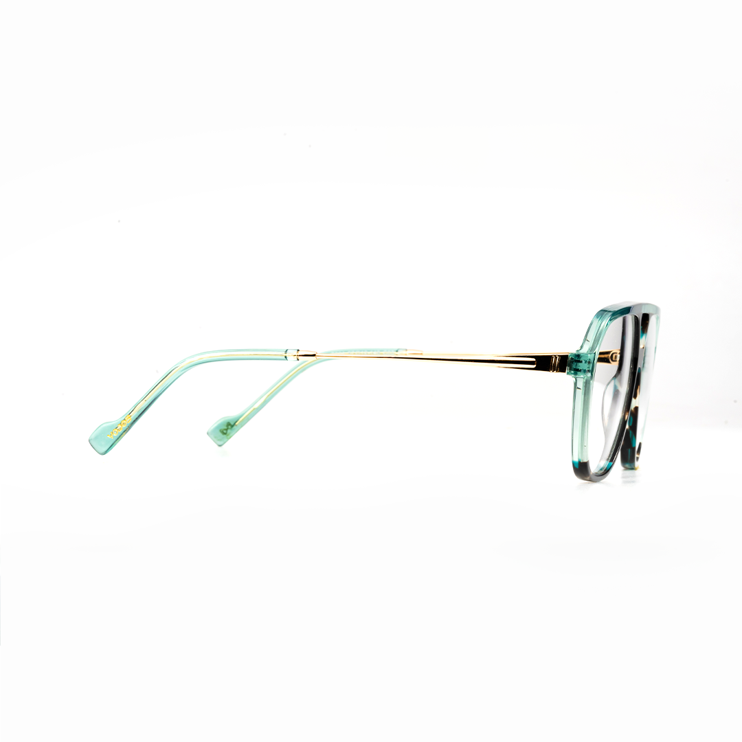 VOJOS Prism Glasses – Bold Space Green & Black Frame