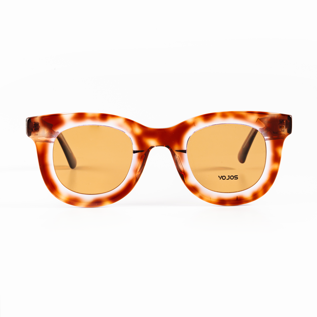 VOJOS Crimson Hex Glasses – Bold Crimson Hexagonal Frame